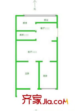 都市陽光 2室 戶型圖