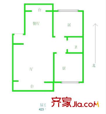 都市陽光 2室 戶型圖