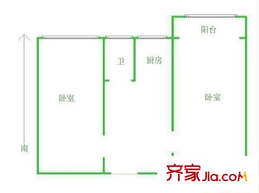 許莊南里 2室 戶型圖