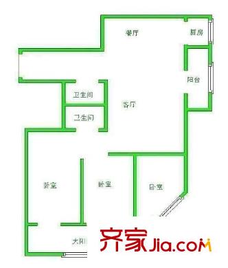 萬隆花園2期 3室 戶型圖