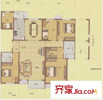 康馨雅苑戶型圖4居室 4室2廳2衛(wèi)1廚