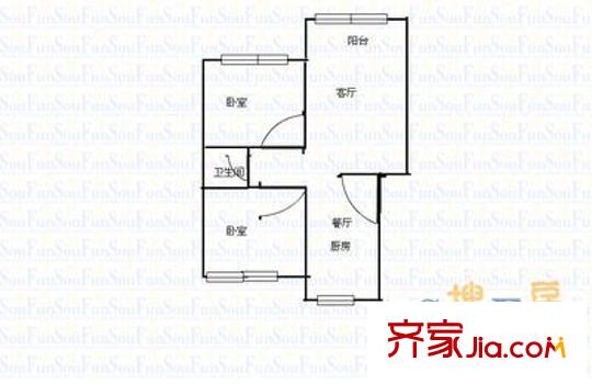 鳳寧花園 2室 戶型圖