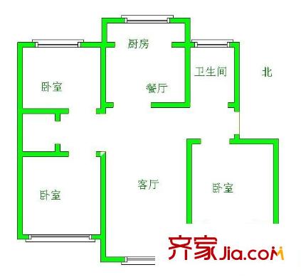 鳳凰北園 3室 戶型圖