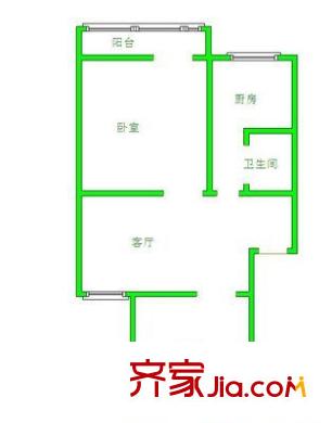 68號(hào)小區(qū) 2室 戶型圖