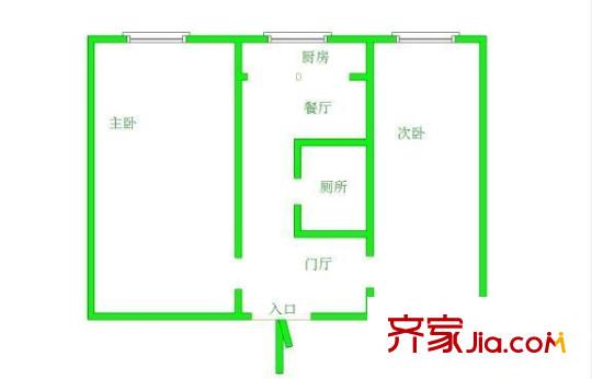 68號(hào)小區(qū) 2室 戶型圖