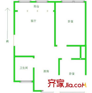 鳳寧花園 2室 戶型圖