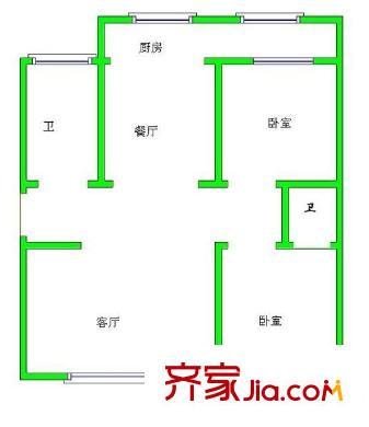 鳳寧花園 2室 戶型圖