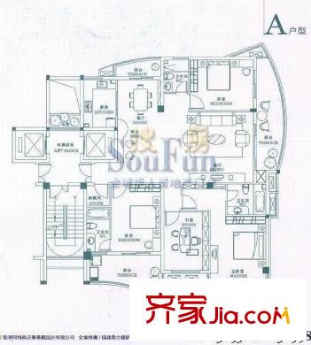 天俊藍水灣 4室 戶型圖