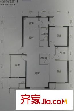 安聯(lián)優(yōu)悅城202號(hào)樓標(biāo)準(zhǔn)層138.07戶型 3室2廳2衛(wèi)1廚