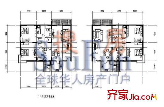 綠錦園戶型圖2室2廳1衛(wèi)1廚