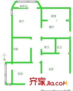 繁榮花園 3室 戶型圖