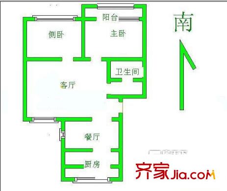 唐山 鳳凰南園 戶型圖 2居室