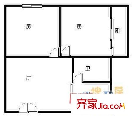 嘉澄小區(qū) 2室戶型圖