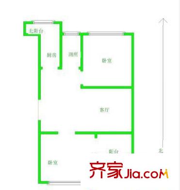 智源里 2室 戶型圖