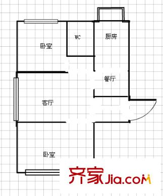 智源里 2室 戶型圖