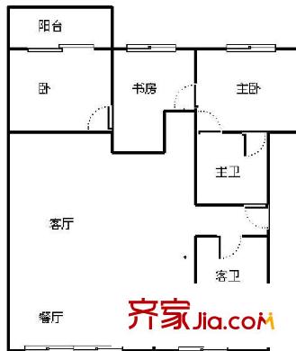 華信花園 3室 戶型圖