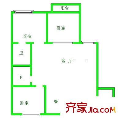 華信花園 3室 戶型圖