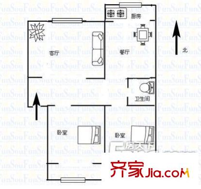 祥豐里 2居室 戶型圖