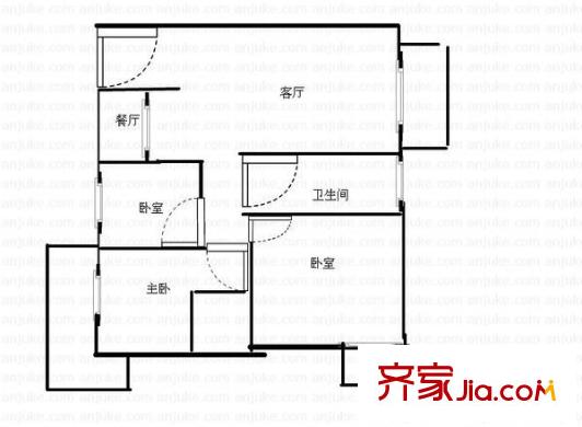 廣德小區(qū) 3室 戶型圖