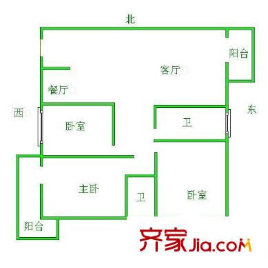 廣德小區(qū) 3室 戶型圖