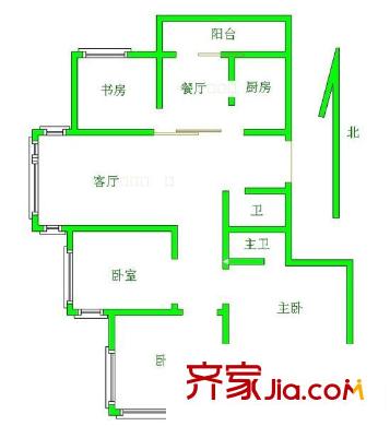 鼓樓人家 4室 戶型圖
