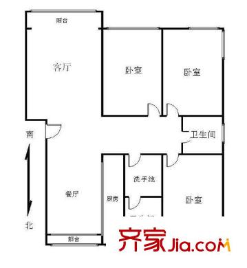 裕豐樓 3室 戶型圖