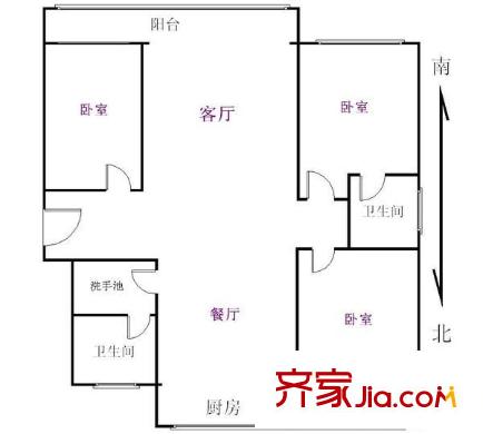 裕豐樓 3室 戶型圖