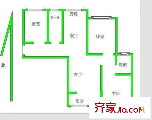 寧澤景苑 戶(hù)型圖 3室