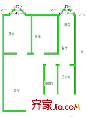 智源里和馨園戶型圖2居室 2室2廳1衛(wèi)1廚