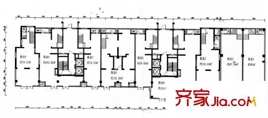 世紀龍庭戶型圖C7底商一層平面圖 1室1廳1廚