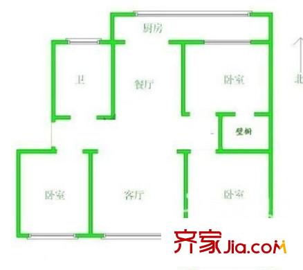 張大里新村 3室 戶型圖