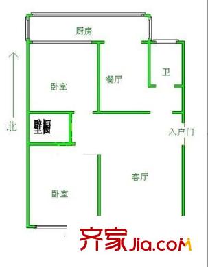 張大里新村 2室 戶型圖
