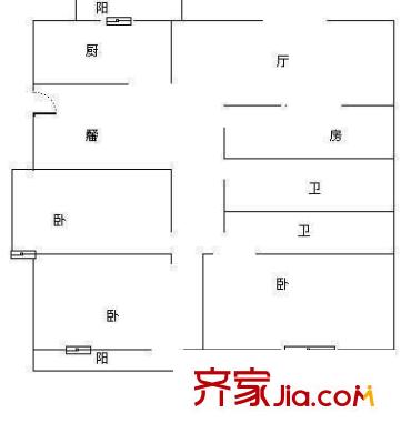 山水麗城 4室 戶型圖