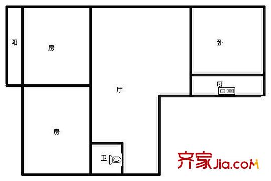 雙龍花園 3室 戶型圖