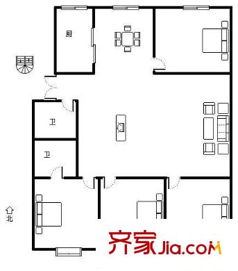 樹兜花園 4室 戶型圖