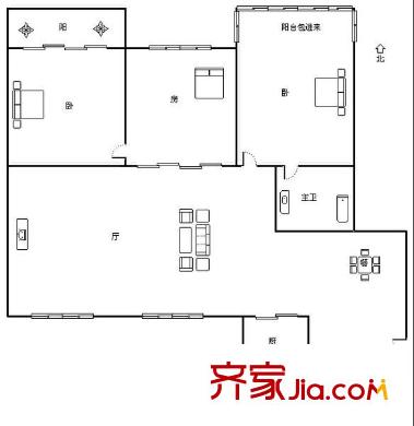 樹兜花園 4室 戶型圖
