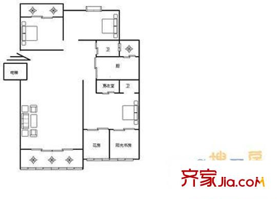 世紀(jì)芳洲 3室 戶型圖