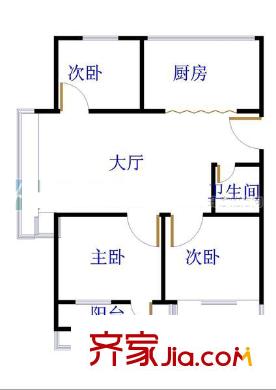 省測繪局宿舍 3室戶型圖