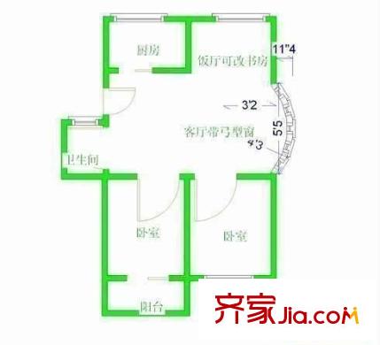 福藤苑 2室 戶型圖