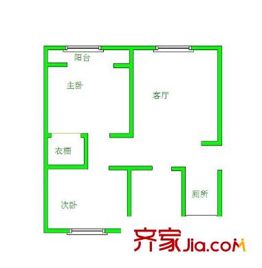 幸福花園 2室 戶型圖