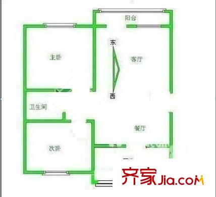 幸福花園 2室 戶型圖