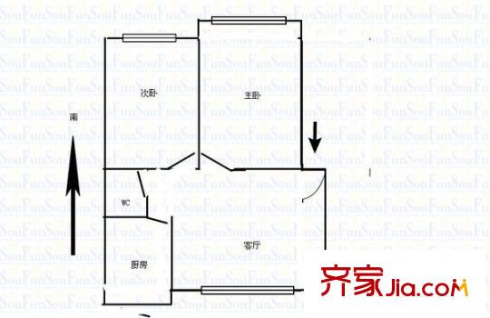 龍泉西里 2室 戶型圖