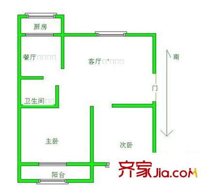 龍泉西里 2室 戶型圖
