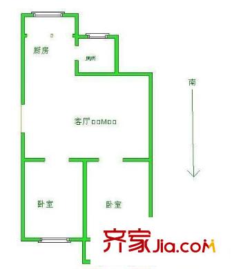銀安花園 2室 戶型圖