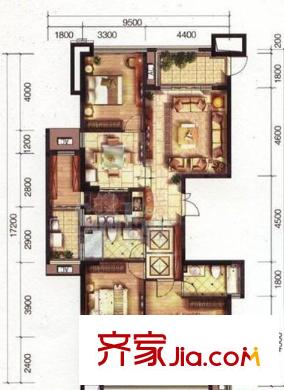 斗池新居 3室戶型圖