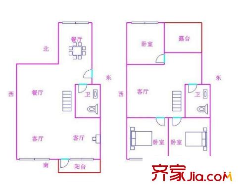 茶園山新村 3室 戶型圖