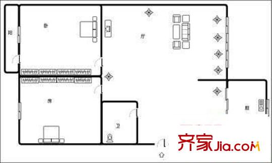 茶園山新村 2室 戶型圖