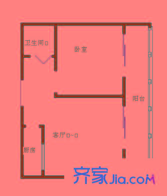長樂苑 1室 戶型圖