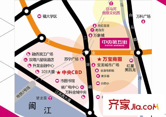 中央第五街交通圖交通區(qū)位圖