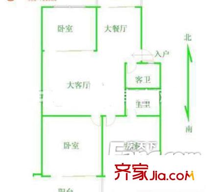 汽車城宿舍 3室戶型圖